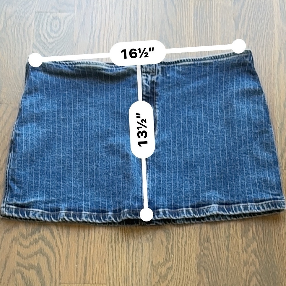 ASOS MICRO MINI DENIN SKIRT blue jeans size 12 missing the snap on the front - Picture 9 of 12